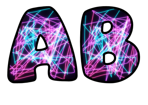 Neon Tangle Candy Themed Bubble Letters | Classroom Display Alphabet | A-Z and 0-9