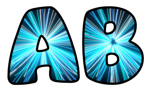 Neon Burst Deep Sea Bubble Letters | Display Lettering | Printable A-Z and 0-9