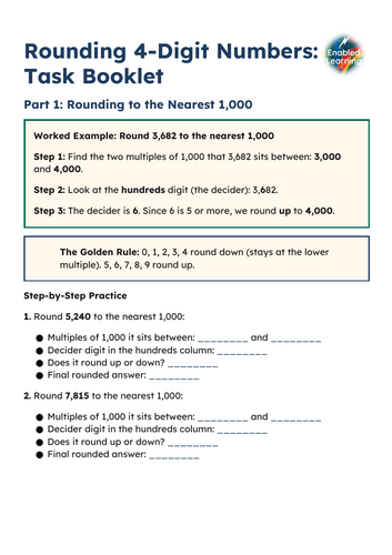 Maths - Rounding 4 Digit Numbers