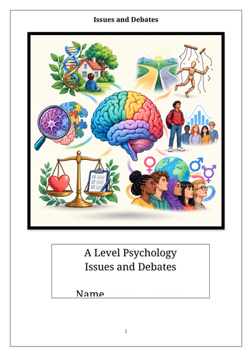 A Level Psychology Issues and Debates Summary Booklets