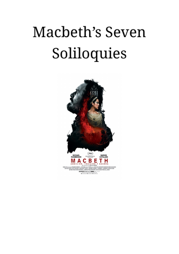 Macbeth's 7 Soliliquies Booklet