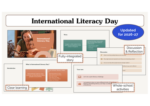 International Literacy Day Assembly | KS1 & KS2 | Updated for 2026-27