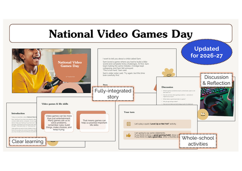 National Video Games Day Assembly | KS1 & KS2 | Updated for 2026-27
