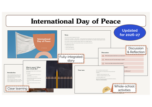 International Day of Peace Assembly | KS1 & KS2 | Updated for 2026-27