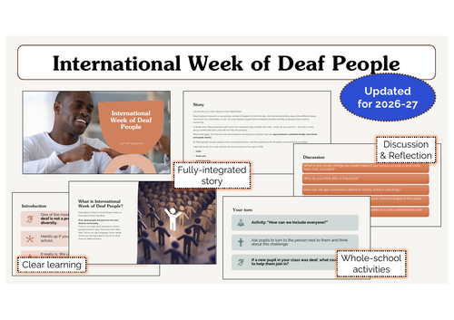 International Week of Deaf People Assembly | KS1 & KS2 | Updated for 2026-27