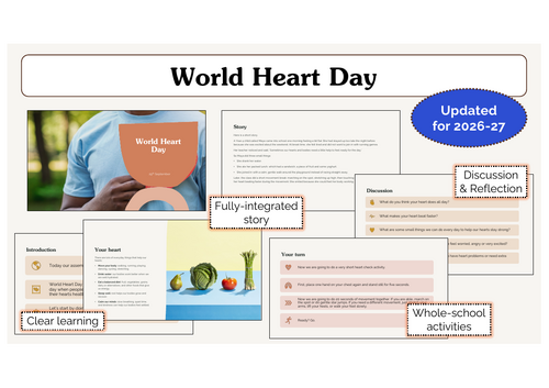 World Heart Day Assembly | KS1 & KS2 | Updated for 2026-27