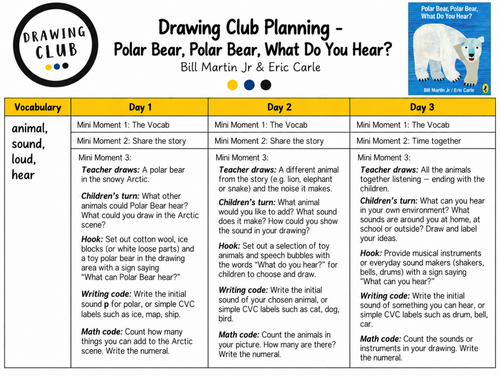 Drawing club - Polar bear polar bear what do you hear