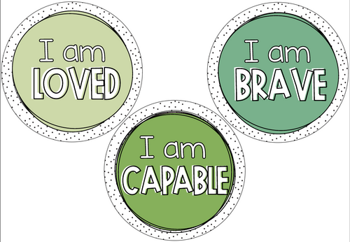Positive Affirmations in Cool Colours (x10)