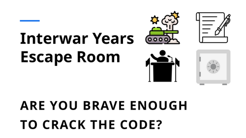 GCSE History Interwar Years Escape Room