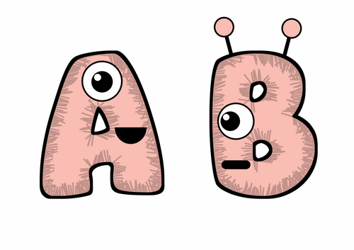 Pastel Coral Furry Monsters Bubble Letters | Bulletin Board Letters | Classroom Display Pack