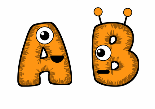 Neon Tangerine Furry Monsters Bubble Letters | Bulletin Board Letters | Classroom Display Pack