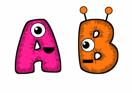 Neon Rainbow Furry Monsters Bubble Letters | Bulletin Board Letters | Classroom Display Pack