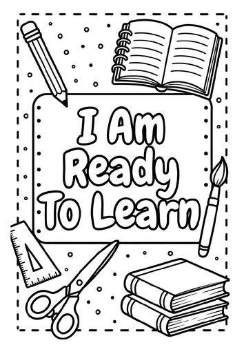 I Am Ready To Learn Coloring Pages & Lined Writing Paper | SEL NO PREP Pack