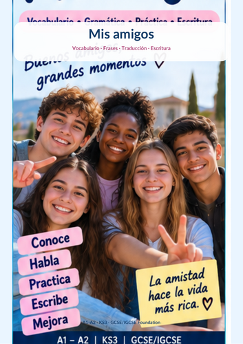 Spanish – Mis amigos | Friendship Vocabulary, Translation & Writing | KS3 GCSE IGCSE