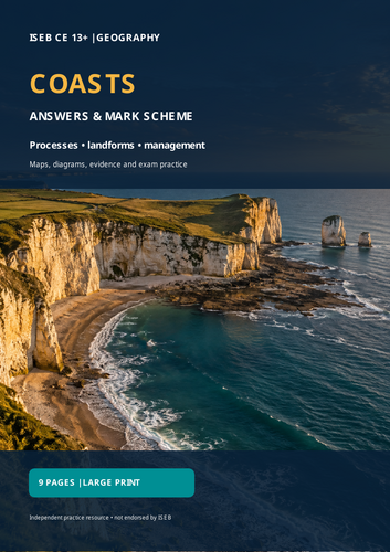 ISEB CE 13+ Geography: Coasts Practice Workbook and Mark Scheme