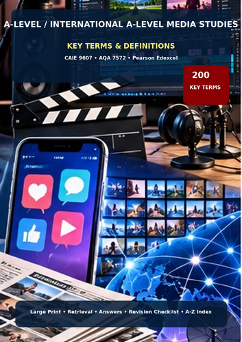 A-Level Media Studies | 200 Key Terms & Definitions | CAIE AQA Pearson Edexcel | 92 Pages
