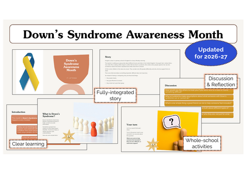 Down’s Syndrome Awareness Month Assembly | KS1 & KS2 | Updated for 2026-27