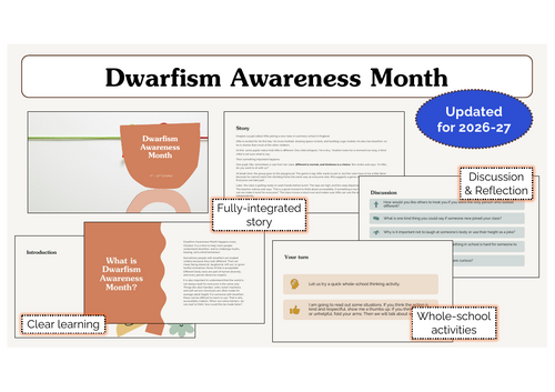 Dwarfism Awareness Month Assembly | KS1 & KS2 | Updated for 2026-27