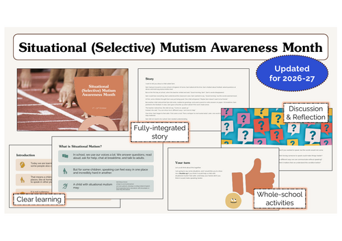 Situational (Selective) Mutism Awareness Month Assembly | KS1 & KS2 | Updated for 2026-27