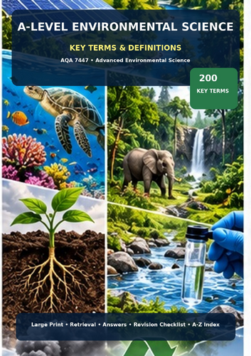 A-Level Environmental Science | 200 Key Terms & Definitions | AQA | 92-Page Revision Glossary