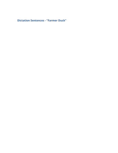 Dictation sentences Farmer Duck KS1 Y1 Y2 SEND editable
