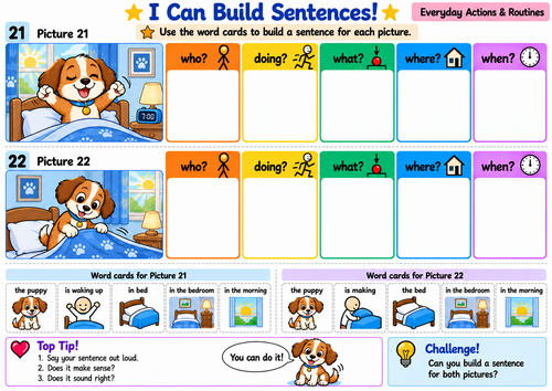 Colour-Coded Sentence Building Everyday Tasks | Sentence Building | SEND Speech & Language