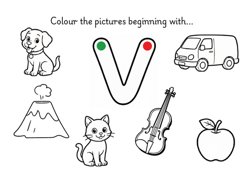 RWI inspired initial and end sound hunt | EYFS Phonics | v, y, w, th, z, ch, qu, x, ng, nk