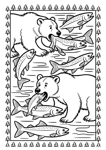 Fat Bear Week Coloring Pages & Blank Lined Writing Paper | NO PREP Printables