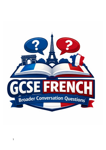 GCSE Broader Conversation Booklet - French (edexcel)