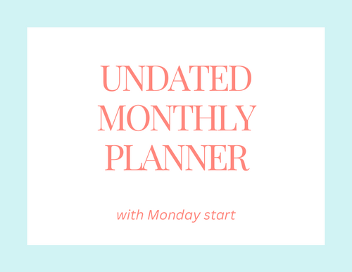 Multi-Use Undated Monthly Planner