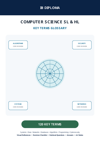 IB Diploma Computer Science SL & HL Key Terms Glossary | Computing Vocabulary + Revision Answers