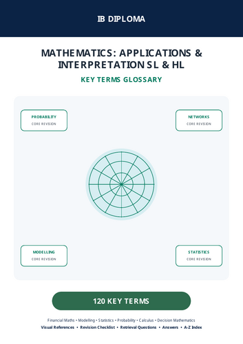 IB Mathematics Applications & Interpretation SL & HL – 120 Key Terms Glossary | AI Revision + Answer