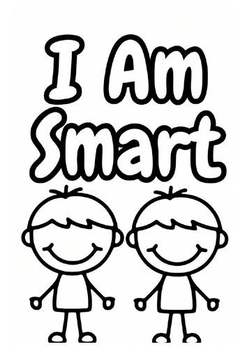 I Am Smart Coloring Pages & Blank Lined Writing Paper | SEL Affirmations NO PREP
