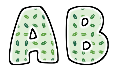 Leaf Print Glow Bubble Letters | Bulletin Board Letters | Classroom Display Pack