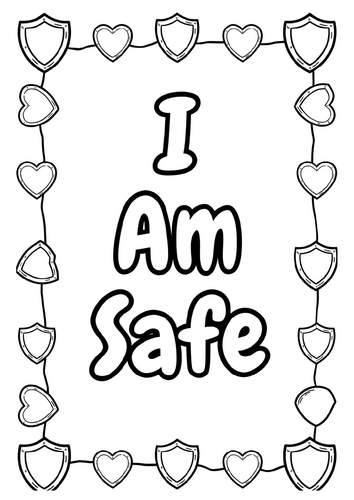 I Am Safe Coloring Pages & Blank Lined Writing Paper | NO PREP SEL Affirmations