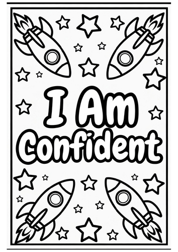 I Am Confident Coloring Pages & Lined Writing Paper | SEL Affirmation Pack