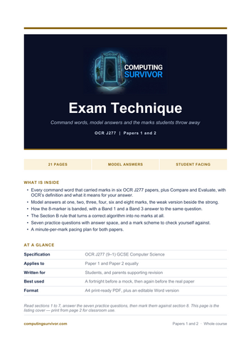 OCR J277 Exam Technique & Command Words