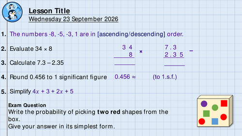 KS3 Starter Sample