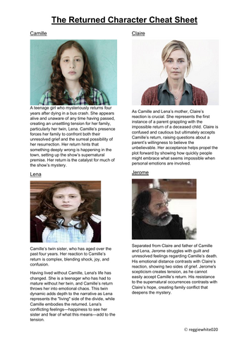 The Returned Character Cheat Sheet