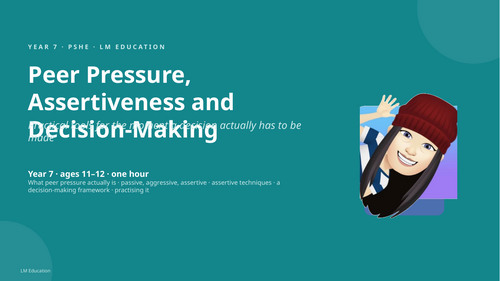 Peer Pressure and Assertiveness | Year 7 PSHE PowerPoint Lesson