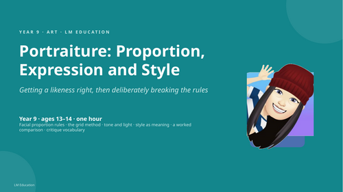Portraiture: Proportion and Expression | Year 9 Art PowerPoint Lesson