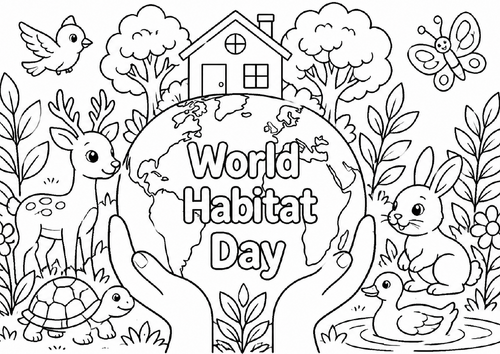 World Habitat Day Colouring Sheets | 3 Designs | Updated for 2026-27
