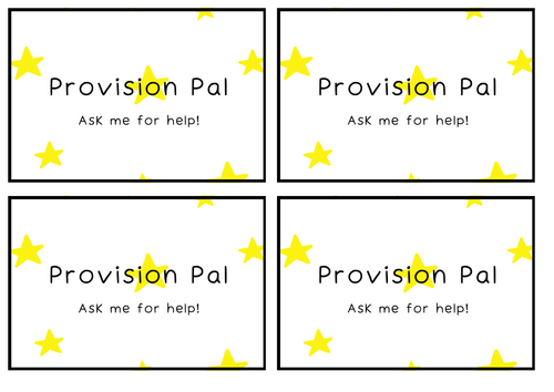 Continuous Provision Pal Cards for Lanyards