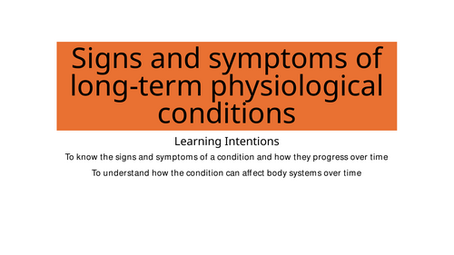 Health and social care - F094 - Long-term physiological conditions - Unit 2