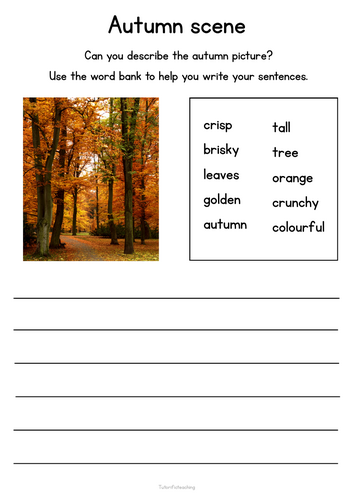 Autumn Scene Description Writing Activity | Key Stage 1 and 2