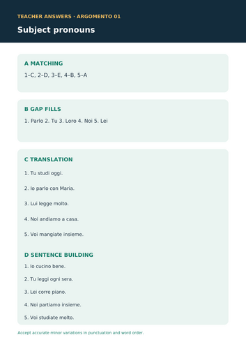 Italian Grammar Mastery Guide | 50 Topics | GCSE, IGCSE & MYP | 203-Page Workbook + Answers