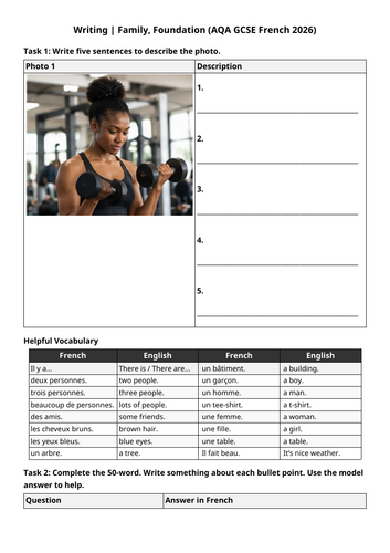 AQA GCSE 2026: Sports Writing Exam | Free Time (French Foundation)