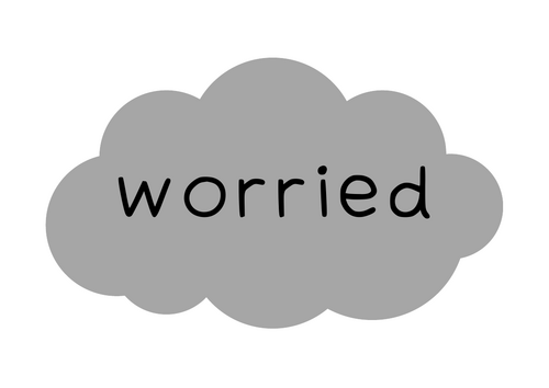 PSHE Feelings Clouds Sorting - Upset, Worried, Annoyed