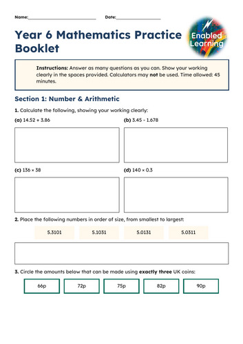 Year 6 Maths Assessment 2