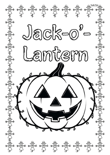 Jack-o'-Lantern Coloring Pages & Lined Writing Paper | Halloween Fall NO PREP